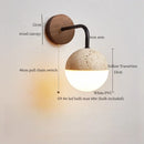 Axyaa LED Wall Lights Yellow Travertine Mid Century Modern Bedside Lamps