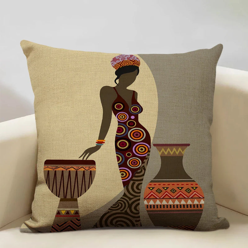 Axyaa African Ladies Decorative Pillow Case for Fashionable Home Decor