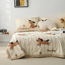 Axyaa Cotton Summer Quilt 4-Piece Set, Single Size, Thin and Washable