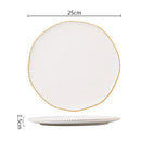 Axyaa Bead Edge Ceramic Steak Pasta Fruit Plate Set for Molecular Cuisine