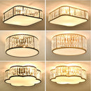 Axyaa Modern Luxury Crystal LED Ceiling Light Chandelier, Round Black Gold Nordic Design