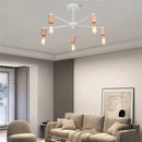 Axyaa Nordic Loft Chandelier Wood Metal Vintage Ceiling Lamps E27 3/5 Lights