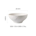 Axyaa Matte Stone Patterned Ceramic Ramen Soup Salad Fruit Noodle Bowl Large Capacity