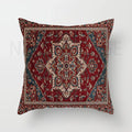 Axyaa Red Plush Moroccan Ethnic Sofa Cushion Cover -  Customizable 40x40 50x50 60x60