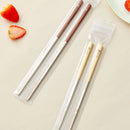 Axyaa Stainless Steel Non-Slip Chinese Chopsticks - Portable & Reusable