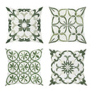 Bohemian Velvet Floral Throw Pillow Covers - Axyaa Green & White Decorative Cases