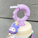 Axyaa 580ML Cute Glass Water Bottle With Straw, Tea Separation, Portable for Girls