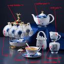 Axya Bone Coffee Set: Pot, Cup, Saucer, Spoon, Sugar Bowl, Milk Pot, Teapot