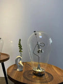 Axyaa Industrial Glass Desk Lamp - Rustic Bedside Table Light
