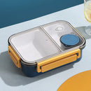 Axyaa Stainless Steel Bento Box: Divided Leakproof Lunch Container for Food Storage
