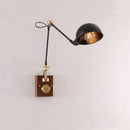 Axyaa Walnut Copper Wall Lamp: Luxury Rotating Reading Light for Bedroom & Living Room
