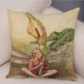 Axyaa Flower Girl Cushion Set - Fairy Tale Decor for Living Room, Bedroom Sofa