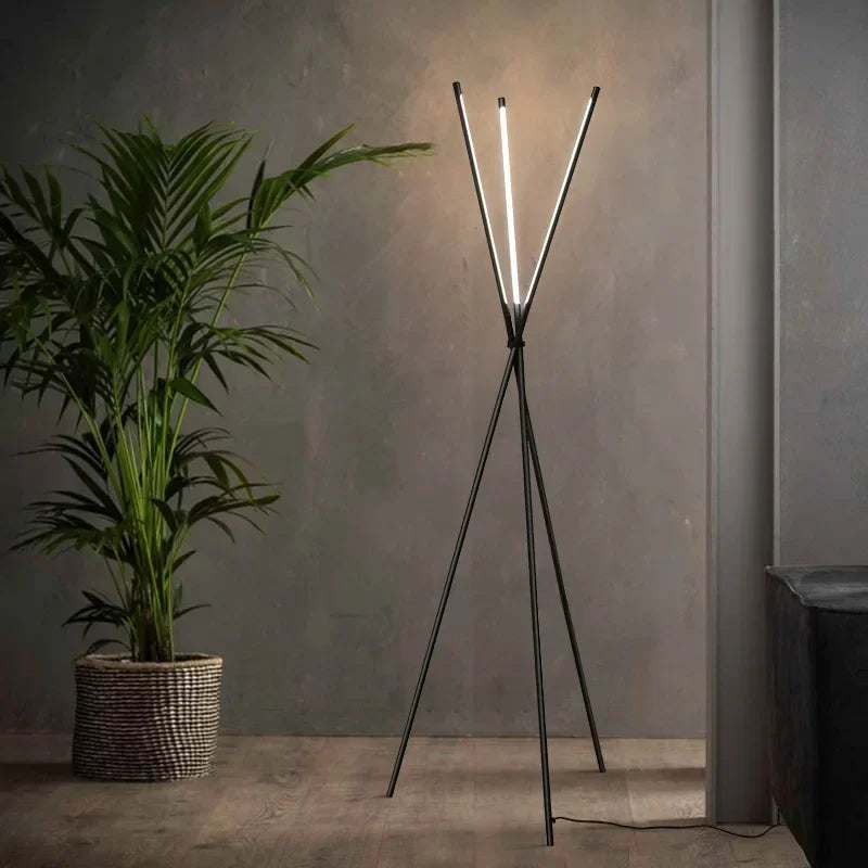 Axyaa Nordic LED Floor Lamp - Minimalist Aluminum Vertical Lights for Living Room