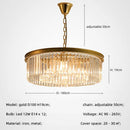 Axyaa Retro Gold Black Metal Crystal Pendant Lights with Chain Hanging, LED Suspension Lamp