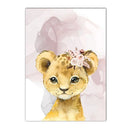 Axyaa Jungle Animals Nursery Posters Set - Kids Room Wall Art Canvas Painting