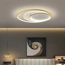 Axyaa Modern Round Ceiling Light - Dimmable LED, Black/White, Nordic Design