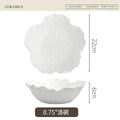 Axyaa Ceramic Relief Dessert Plate Fruit Bowl Kitchen Utensils