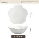 Axyaa Ceramic Relief Dessert Plate Fruit Salad Bowl Kitchen Utensils