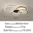 Axyaa LED Ring Ceiling Light: Modern Gold/Black Chandelier for Home Decor.