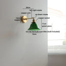 Axyaa Vintage Industrial Green Glass Wall Light with Switch