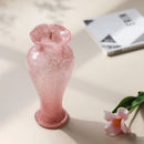 Luxury Pink Glass Vase with Floral Arrangement for Living Room by Axyaa