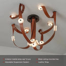Axyaa Modern Brown Waistband Pendant Light with Artificial Marble Lampshade