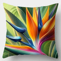 Axyaa Tropical Flowers & Birds Pillow Cover - Sofa Bedroom Car Cushion Cover