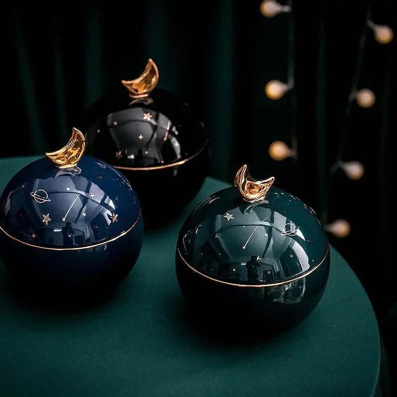 Axya Starry Sky Moon Storage Jar: Home Decor & Candy Container