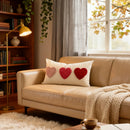 Axyaa Love Embroidered Valentine's Day Pillowcase Red White Lovers Towel Throw Cushion Cover