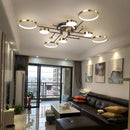 Axyaa Modern Gold/Black LED Pendant Ceiling Chandelier for Living Room