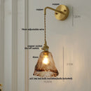 Axyaa Amber Vintage LED Wall Light Up Down Rotate Pull Chain Switch Bedside Lamp