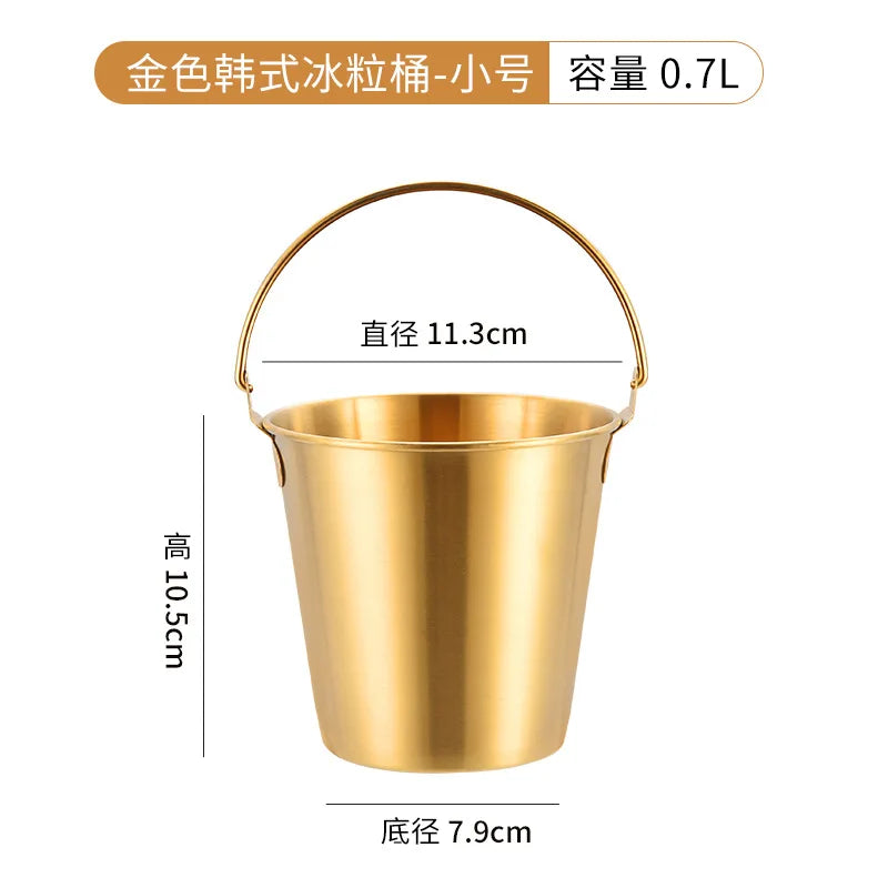 Axyaa Stainless Steel Ice Bucket with Handle for Bar Party - 0.7L