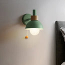 Axyaa Soft Colorful LED Wall Lamp - Nordic Bedroom Sconce with Pull Switch
