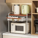 Axyaa Expandable Microwave Organizer Shelf for Kitchen Countertop