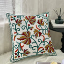Axyaa Ethnic Floral Embroidered Pillowcase - Cotton Throw Cushion Cover