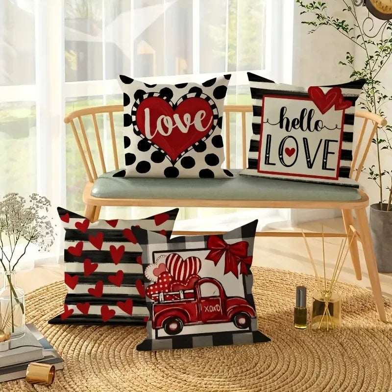 Axyaa Valentine's Day Love XOXO Pillowcase - Home Decor Sofa Cushion Cover Gift