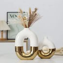 Axyaa Nordic Ceramic Vase | Electroplated Finish | Advanced Design for Creative Flower Arrangement