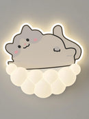 Axyaa Cartoon Cat LED Ceiling Light for Children's Bedroom