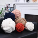 Axyaa Red Knot Pillow Ball: Handmade Soft Round Decorative Plush Cushion