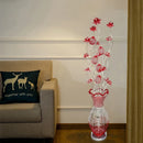 Axyaa Red Aluminum Wire LED Floor Lamp for Modern Living Room & Bedroom Decor