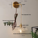 Axyaa Clear Glass LED Wall Lights with Pull Chain Switch
