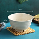 Axyaa 17cm Round Wheat Straw Noodle Bowl - Creative Kitchen Tableware
