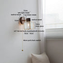 Axyaa LED Wall Light Mirror Clear Glass Modern Square Bedside Lamp