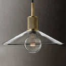Axyaa Gold Metal Chandelier Lighting Clear Glass Pendant LED Hanging Lamp