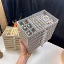 Axyaa 7-Layer Jewelry Organizer with Grids, Drawer, and Display Rack
