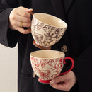 Axyaa Nordic Ins Large Ceramic Mug Set for Couple Oat Breakfast Milk Cup
