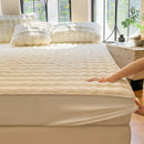 Axyaa Plush Shaggy Fur Mattress Cover Soft Elastic Fitted Sheet Solid Color Protector