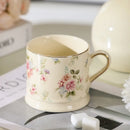 Axyaa European Floral Ceramic Coffee Mug Gold Painted 290ml
