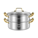 Axya 316 Stainless Steel Steamer & Boiling Pot, Household Soup Pot - Thickened, Double Layer