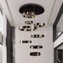 Axyaa Crystal Chandelier Stair Pendant Lamp Living Room Pendant Lights